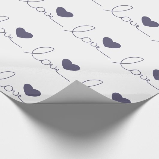 Paarse Love Heart Cadeaupapier (Hoek)
