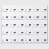 Paarse Love Heart Cadeaupapier (Vlak)
