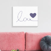 Paarse Love Heart Canvas Afdruk (Insitu (Woonkamer))