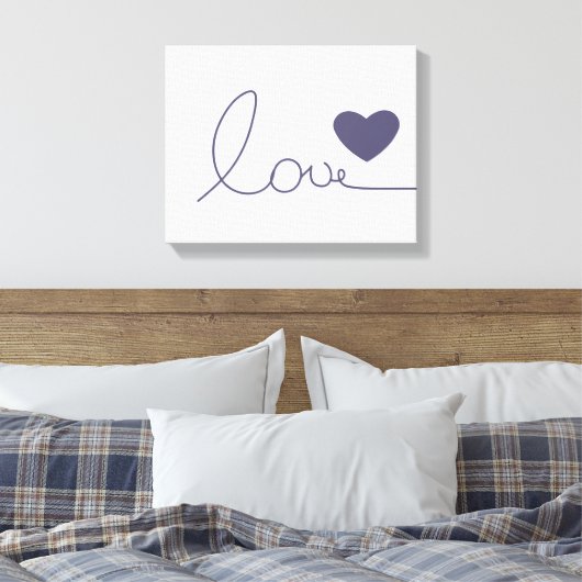 Paarse Love Heart Canvas Afdruk (Insitu (Slaapkamer))
