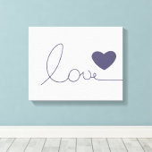 Paarse Love Heart Canvas Afdruk (Insitu (Houten vloer))