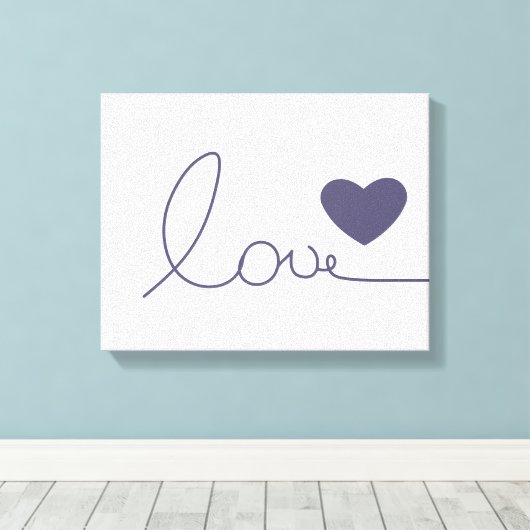 Paarse Love Heart Canvas Afdruk (Insitu (Houten vloer))