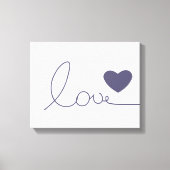 Paarse Love Heart Canvas Afdruk (Voorkant)