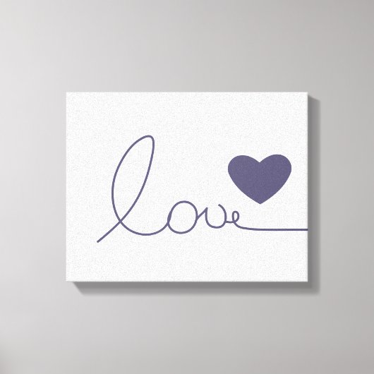 Paarse Love Heart Canvas Afdruk (Voorkant)