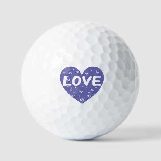 Paarse Love Heart Golfballen (Voorkant)