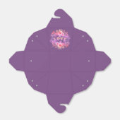 Paarse LOVE in Waterverf bloemen Bedankdoosjes (Uitgevouwen)