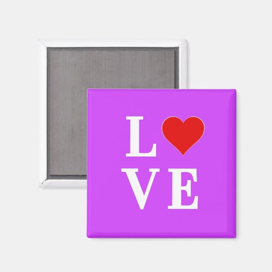 Paarse LOVE Moderne Chic Magneet (Voorkant / Achterkant)