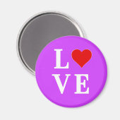 Paarse LOVE Moderne Chic Magneet (Voorkant / Achterkant)