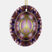 Paarse Love Peace Sign NewAge-keramisch sieraad Keramisch Ornament (Rechts)
