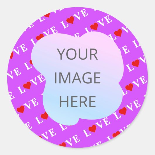PAARSE LOVE RONDE STICKER (Voorkant)
