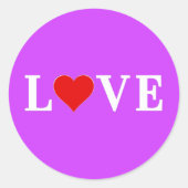 PAARSE LOVE RONDE STICKER (Voorkant)