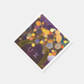 Paarse Love Trees Monogram Wedding Servetten (Hoek)