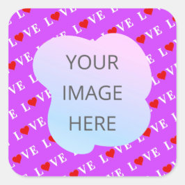 PAARSE LOVE VIERKANTE STICKER