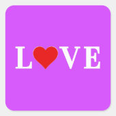 PAARSE LOVE VIERKANTE STICKER (Voorkant)