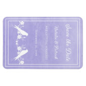 Paarse Lovebird Floral Save the Date Magnet Magneet (Horizontaal)