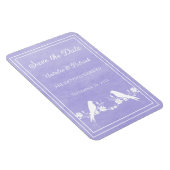 Paarse Lovebird Floral Save the Date Magnet Magneet (Rechterzijde)