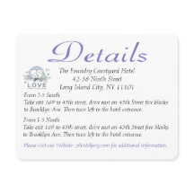 Paarse Lovebirds Wedding Details / Richting Kaarte