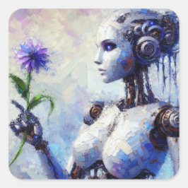 Paarse Lover - Futurist Series Art Collectie Vierkante Sticker