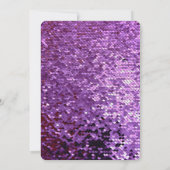 Paarse Lovertjes Dubbele Verjaardagsviering Kaart (Achterkant)