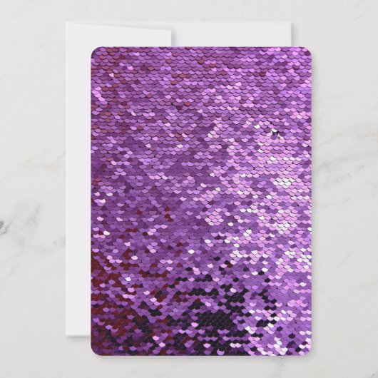 Paarse Lovertjes Dubbele Verjaardagsviering Kaart (Achterkant)