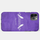 Paarse Lovevogels Floral Vine iPhone Case (Achterkant (horizontaal))