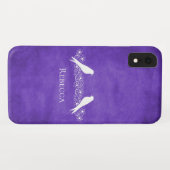 Paarse Lovevogels Floral Vine iPhone Case (Achterkant (horizontaal))