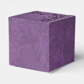 Paarse Lovevogels Foto Weddenschap Vor Box Bedankdoosjes (Achterkant)