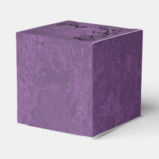 Paarse Lovevogels Foto Weddenschap Vor Box Bedankdoosjes (Achterkant)