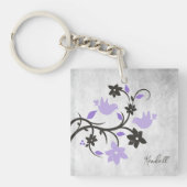 Paarse Lovevogels Gepersonaliseerde Sleutelhanger (voorkant)
