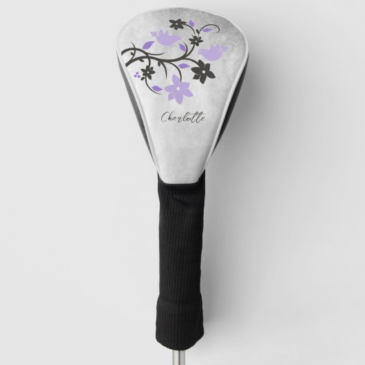 Paarse Lovevogels Golf Head Hoesje Golfheadcover (Voorkant)
