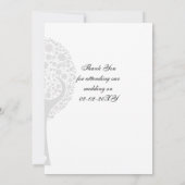 paarse lovevogels met een  bruiloft bedankt (Achterkant)