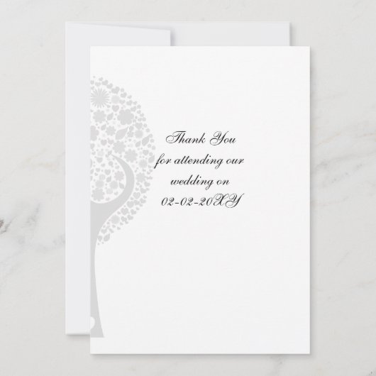 paarse lovevogels met een  bruiloft bedankt (Achterkant)