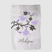 Paarse Lovevogels Persoonlijk Golfhanddoek (Voorkant)