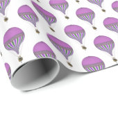 Paarse, LT Green, White Hot Air-ballonnen Cadeaupapier (Rol Hoek)
