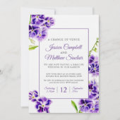 Paarse lucht bloemen verandering van locatie bruil kaart (Voorkant)