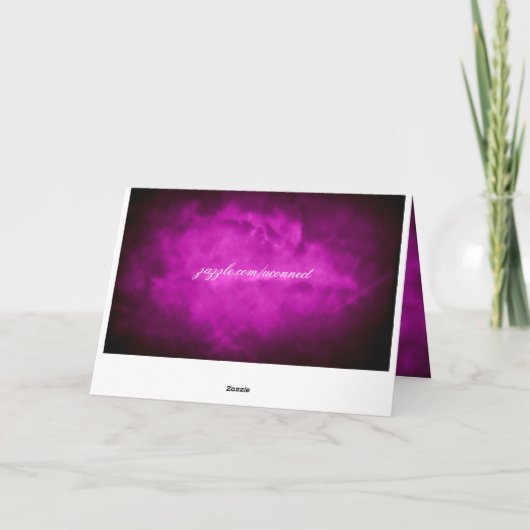 Paarse lucht dank u bedankkaart (Achterkant)