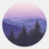Paarse lucht in de Smoky Mountains Sticker (Voorkant)