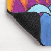 Paarse lucht over golven - Mousepad Muismat (Hoek)