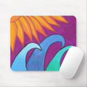 Paarse lucht over golven - Mousepad Muismat (Met muis)