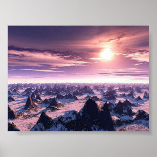 Paarse lucht poster