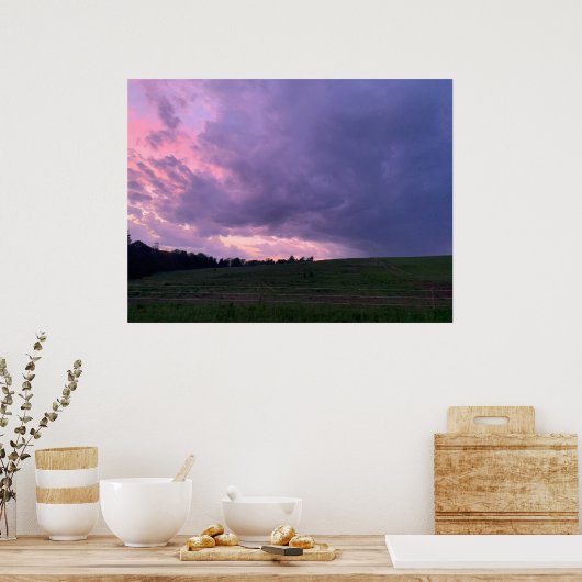 Paarse lucht poster (Keuken)