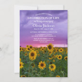 Paarse lucht & zonnebloemen | Viering van het leve Kaart (Voorkant)