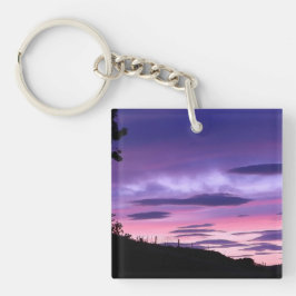 Paarse lucht Zonsondergang Dramatische wolken Avon Sleutelhanger
