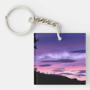 Paarse lucht Zonsondergang Dramatische wolken Avon Sleutelhanger