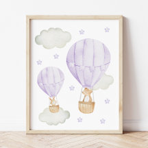 Paarse luchtballon, dieren, Beer, Bunny