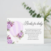 Paarse luchtballon met florele hete lucht in plaat informatiekaartje (Staand voorkant)