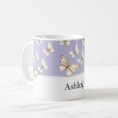 Paarse luchten & vlinders koffiemok (Voorkant links)