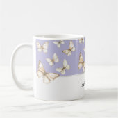 Paarse luchten & vlinders koffiemok (Links)