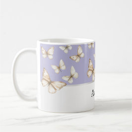 Paarse luchten & vlinders koffiemok