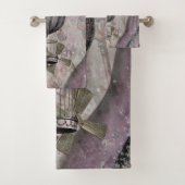 Paarse luchthaven Steampunk Glam Bad Handdoek (Insitu)
